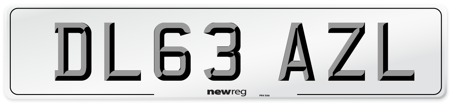 DL63 AZL Number Plate from New Reg